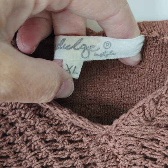 Indulge Brown Maxi Dress with Crochet Detail - Picture 2 of 5